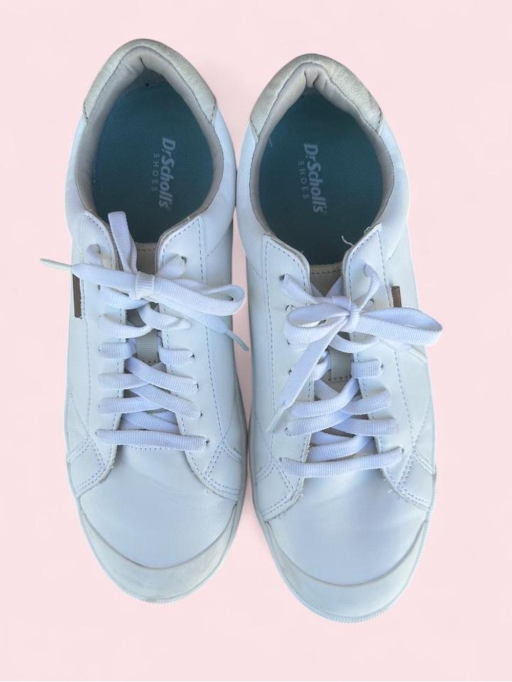 Dr. Scholl's White Women's Leather Lace-Up Sneakers
